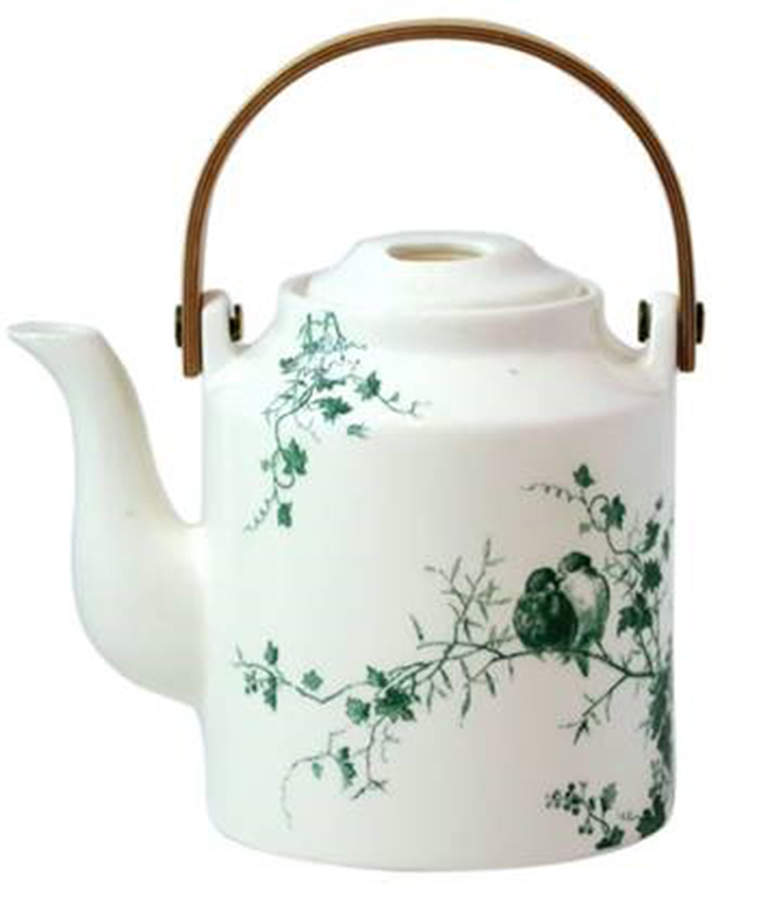 Les Oiseaux Teapot & Lid by Faiencerie De Gien-1