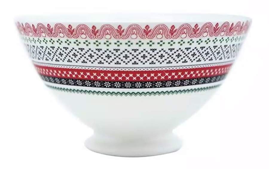 Scandinavian Winter 22" Round Deep Bowl by Faiencerie De Gien-1