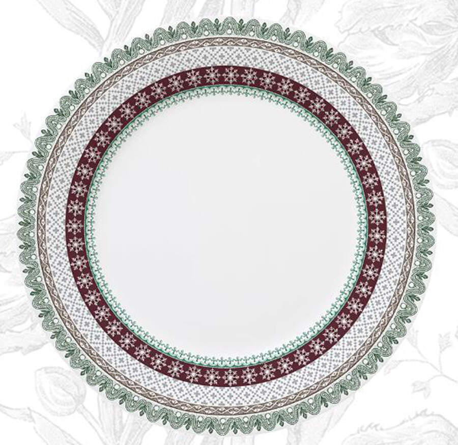 Scandinavian Winter Dinner Plate by Faiencerie De Gien-1
