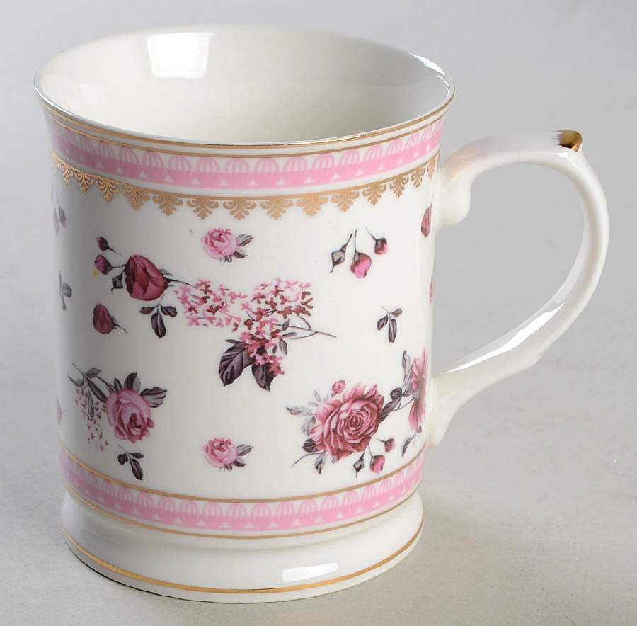 Pink Rose (Pink Band) Mug by Grace's Teaware-1