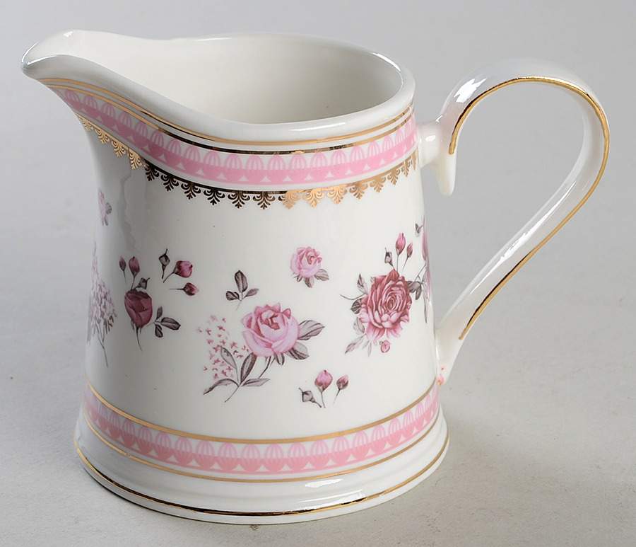 Pink Rose (Pink Band) Creamer by Grace's Teaware-1