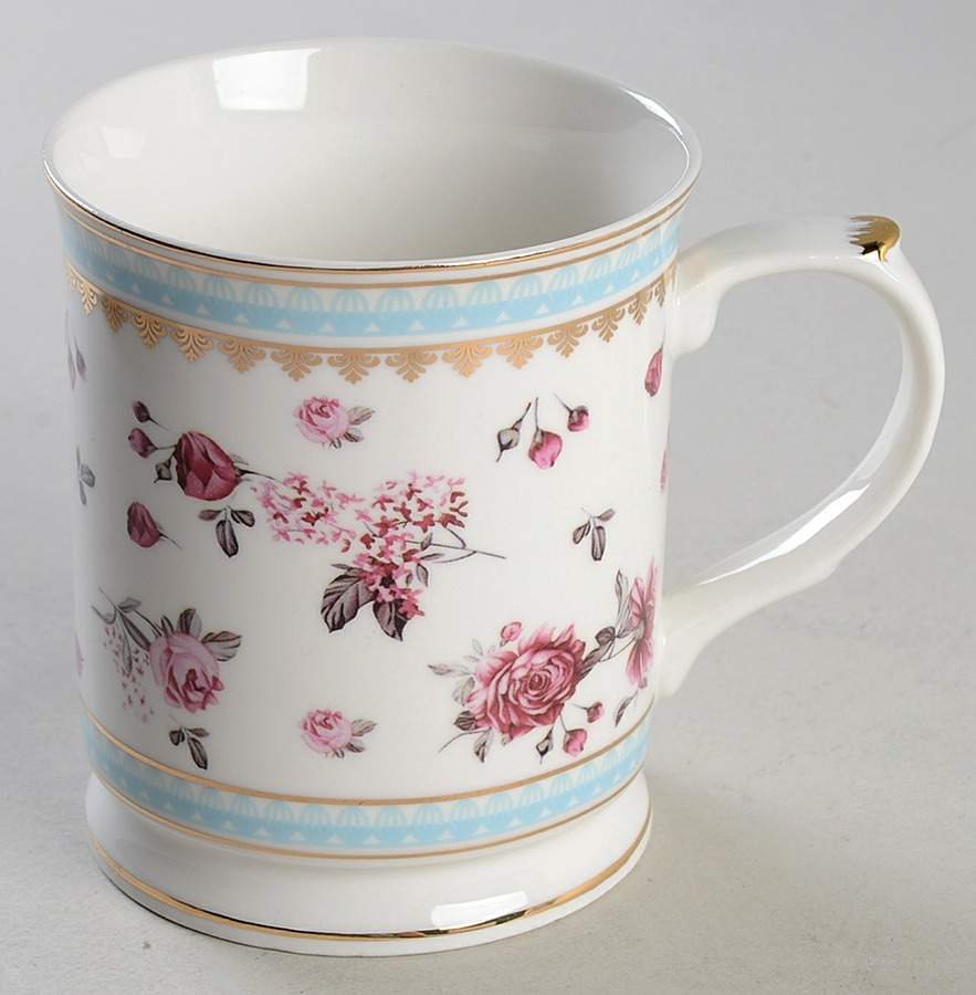 Pink Rose (Blue Band) Mug by Grace's Teaware-1