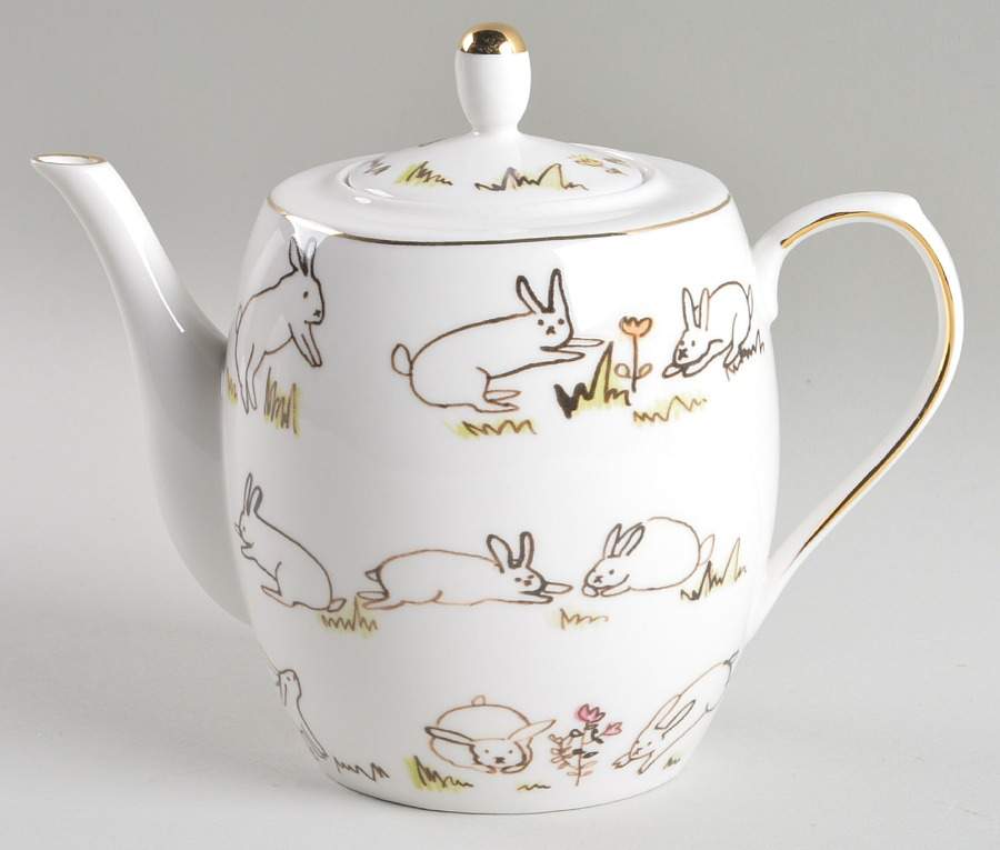 Bunny Meadow Small Teapot & Lid by Grace's Teaware-1