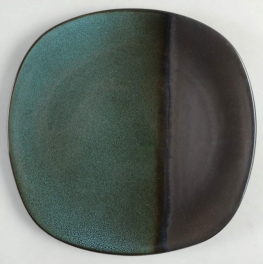 Volterra Teal Square Salad Plate by Gibson Designs-1