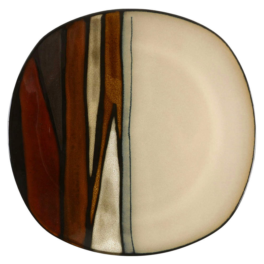 Matrice Red Dinner Plate by Gibson Designs-1