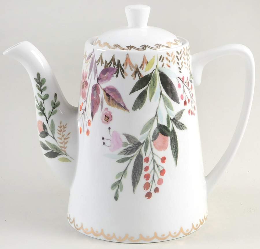 Forest Leaves Coffee Pot & Lid by Grace's Teaware-1