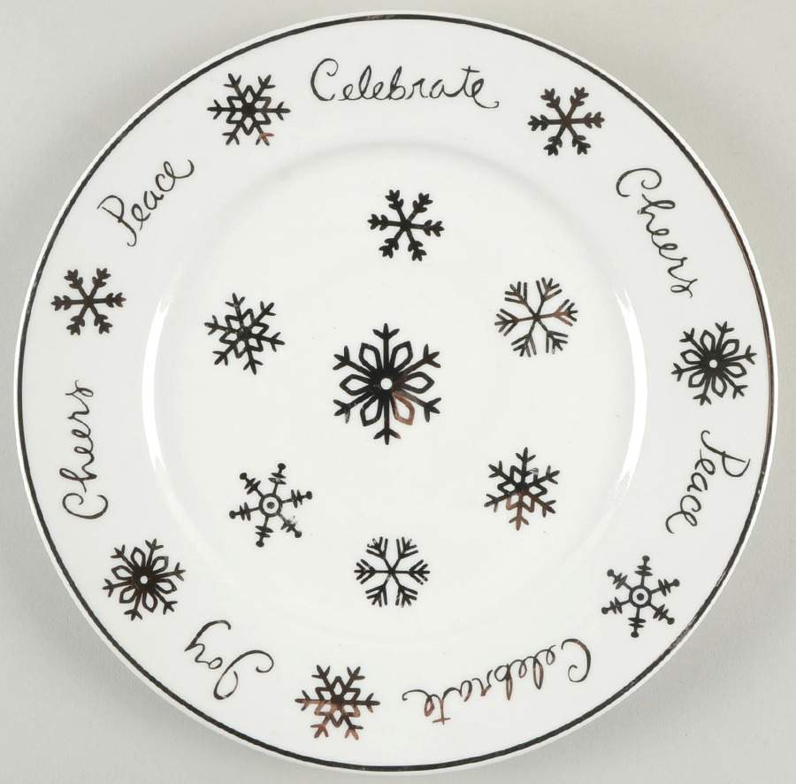 Snowflakes Dinner Plate by Gibson Designs-1