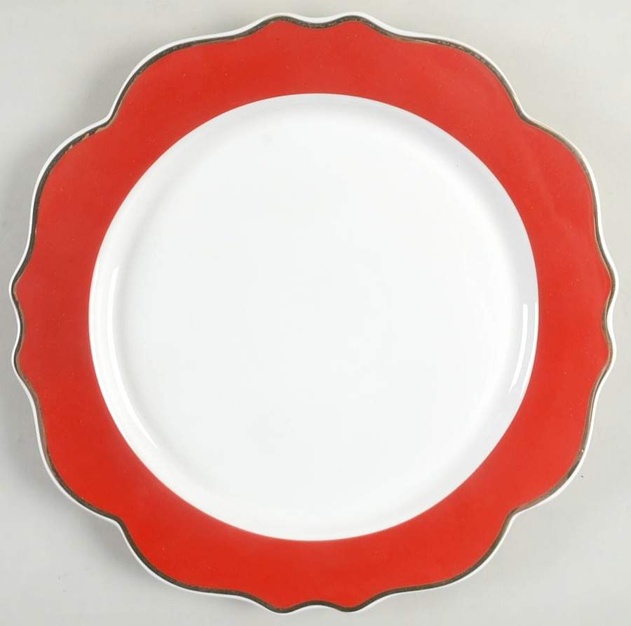 Red Band Scallop Dinner Plate by Grace's Teaware-1