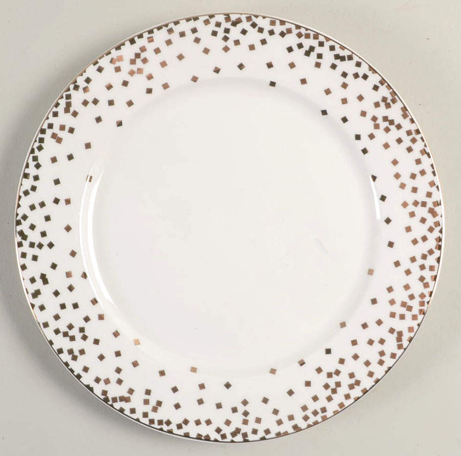 Gold Square Confetti Salad Plate by Grace's Teaware-1