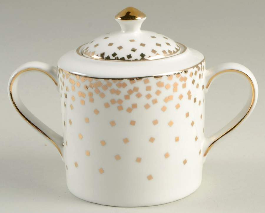 Gold Square Confetti Sugar Bowl & Lid by Grace's Teaware-1