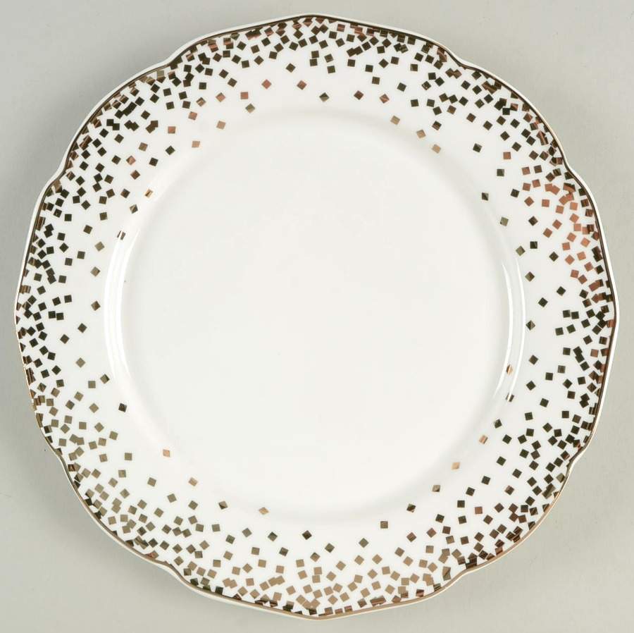 Gold Square Confetti Salad Plate by Grace's Teaware-1