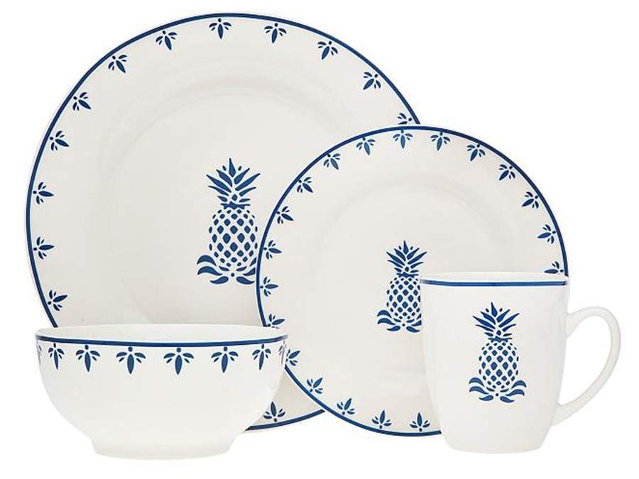 Pineapple Blue Dinner Plate by Godinger-1