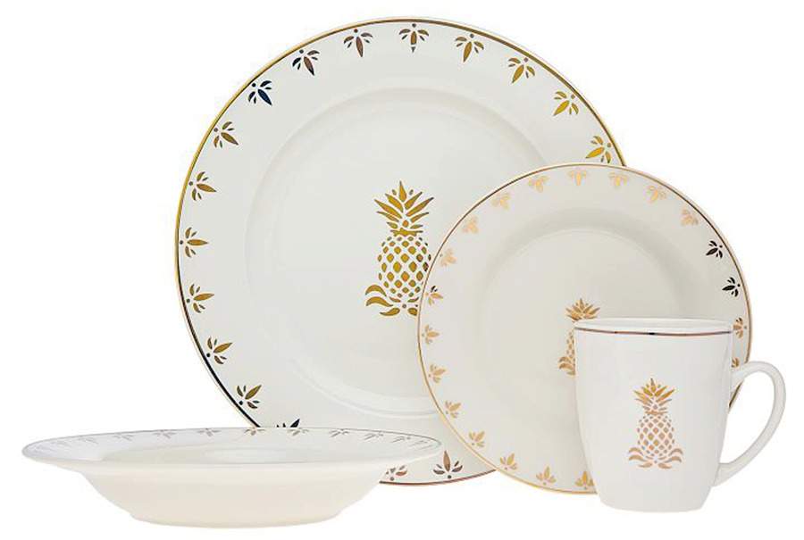 Pineapple Gold Dinner Plate by Godinger-1