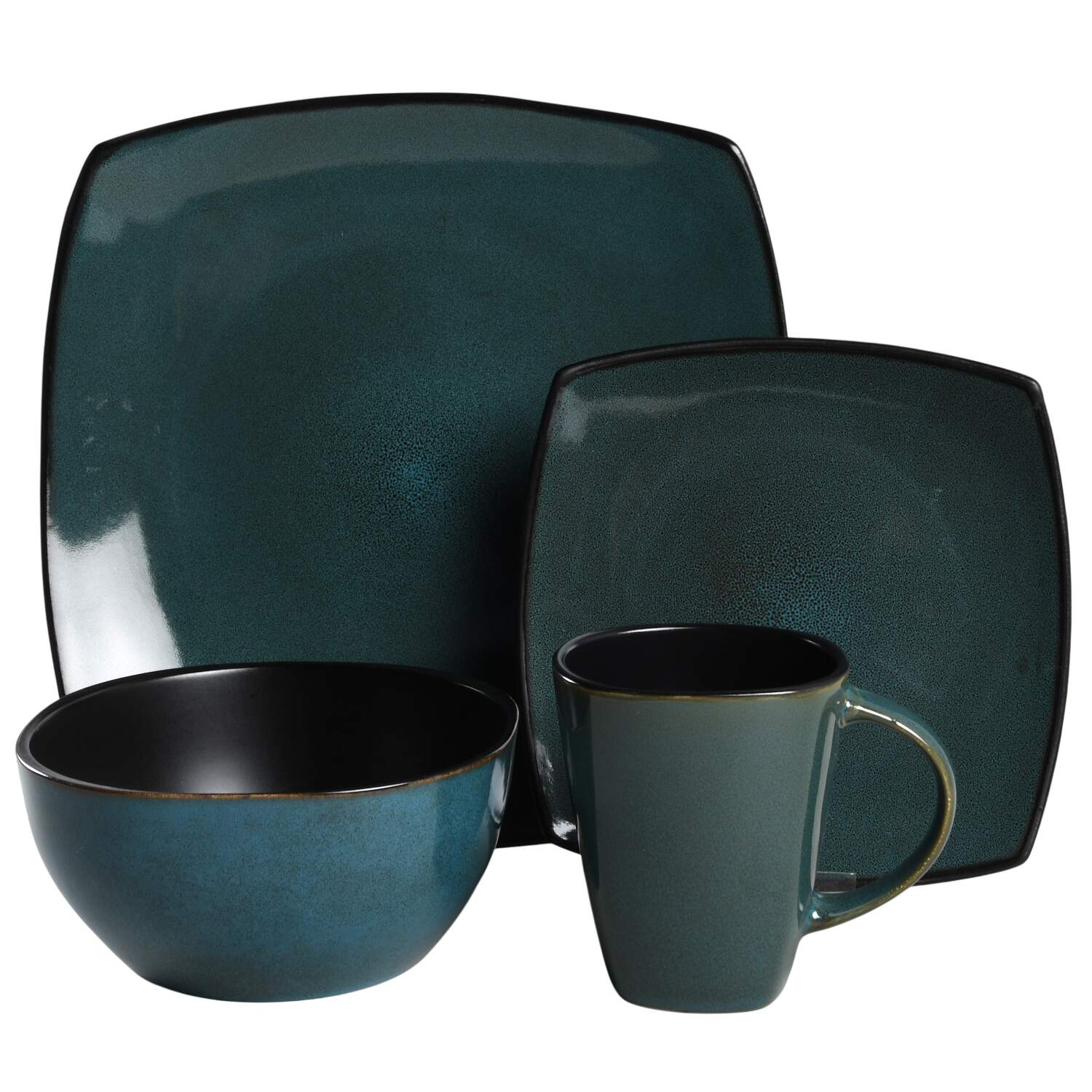 Soho Lounge Teal 4 Piece Place Setting by Gibson Designs-1
