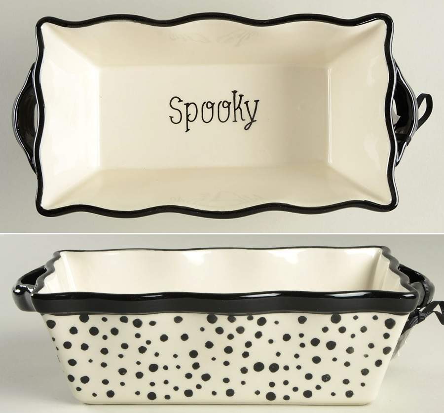 Halloween (Black Dots) Loaf Pan by Grace's Teaware-1
