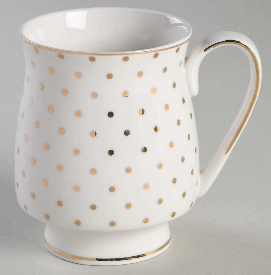 Polka Dots Metallic Gold Mug by Grace's Teaware-1