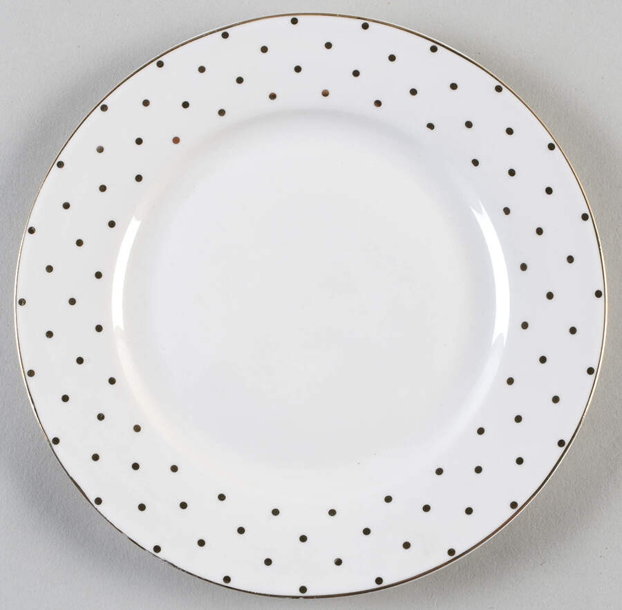 Polka Dots Metallic Gold Salad Plate by Grace's Teaware-1