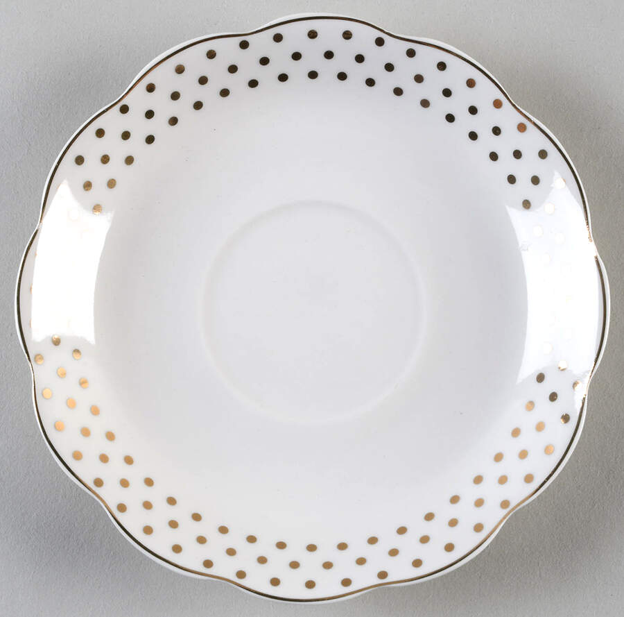 Polka Dots Metallic Gold Saucer for Footed Cup by Grace's Teaware-1