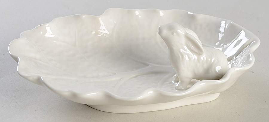 Bunny (Figural) 7" Leaf Dish by Grace's Teaware-1