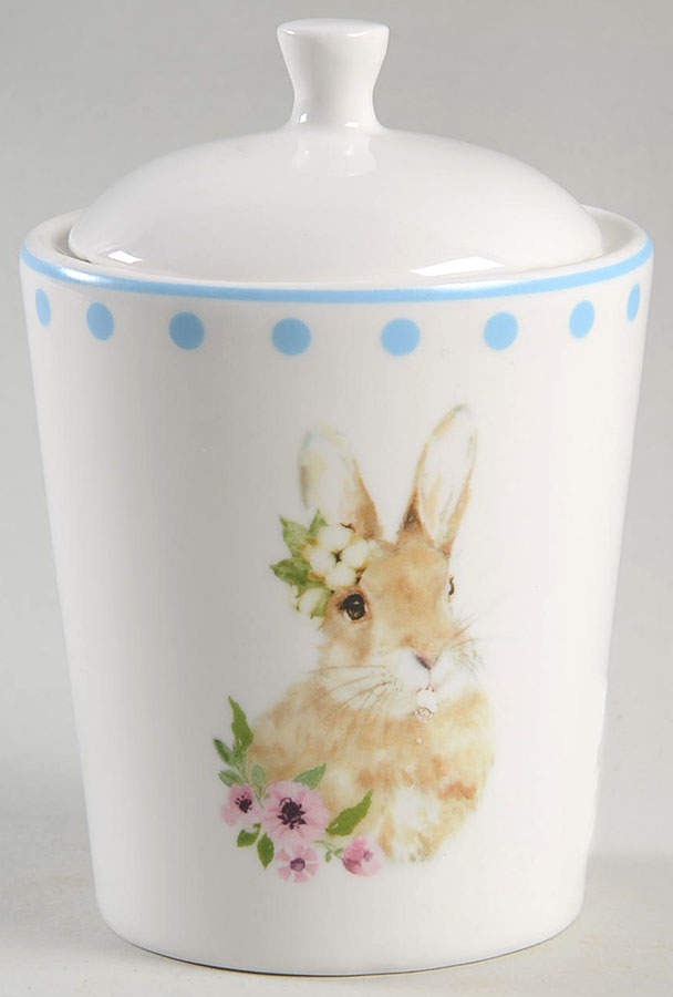 Polka Dot Bunny Sugar Bowl & Lid by Grace's Teaware-1