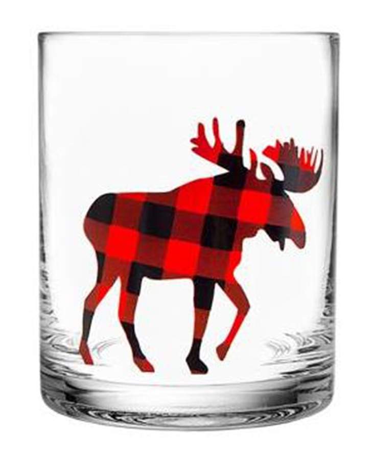 Holiday Plaid Glassware Double Old Fashioned by Godinger-1