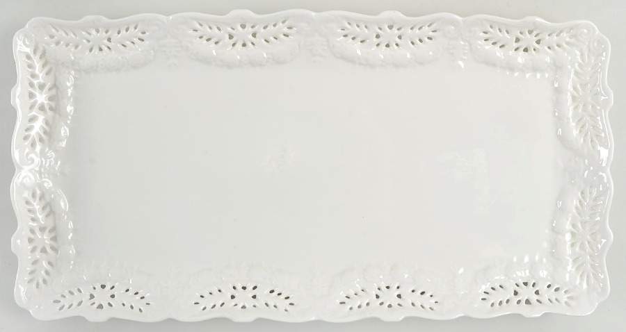 Victorian Lace 13" Rectangular Serving Platter by Grace's Teaware-1