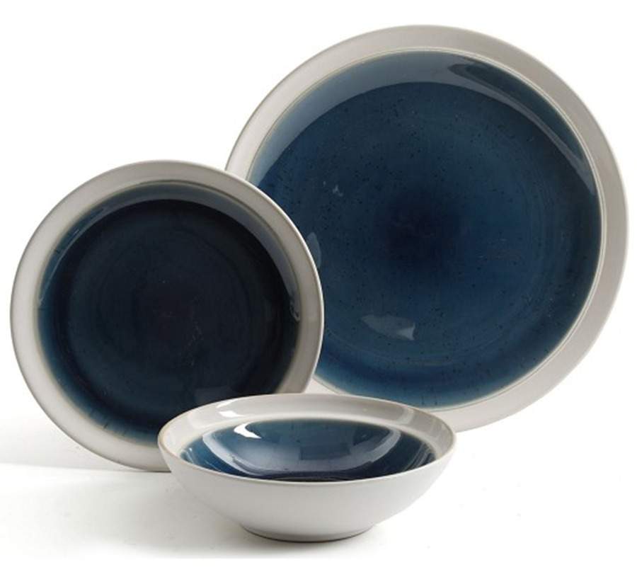 Clementine Blue Dinner Plate by Gibson Designs-1
