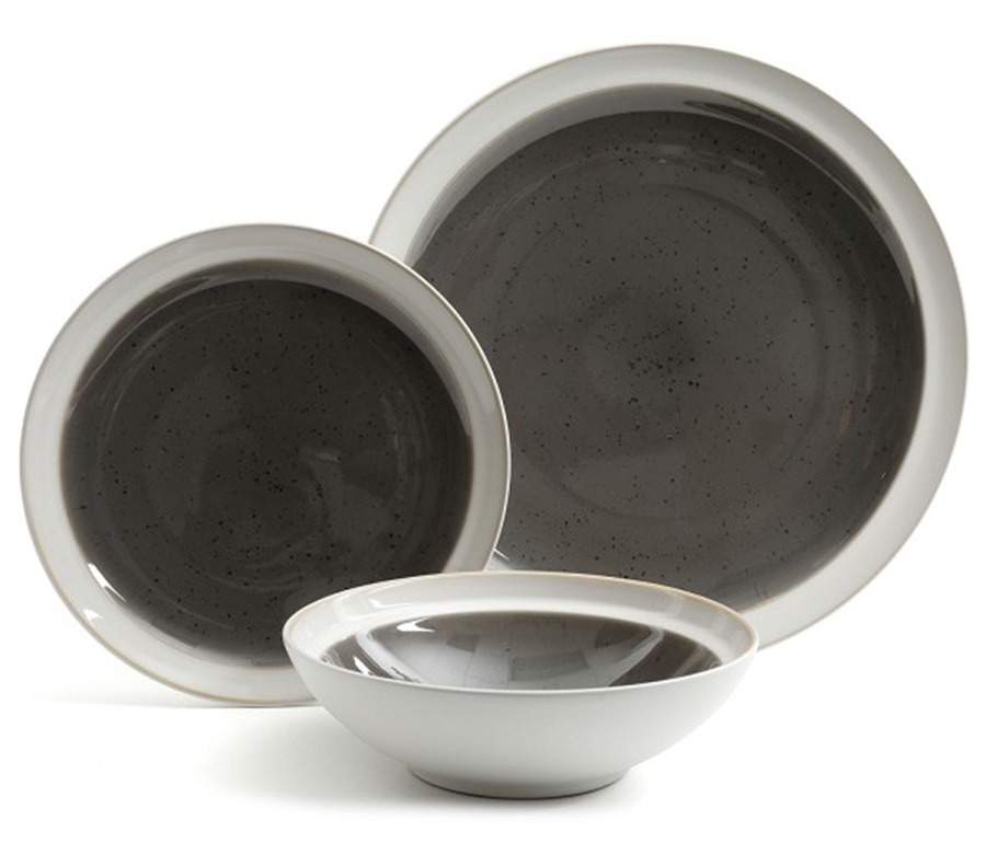 Clementine Grey Dinner Plate by Gibson Designs-1