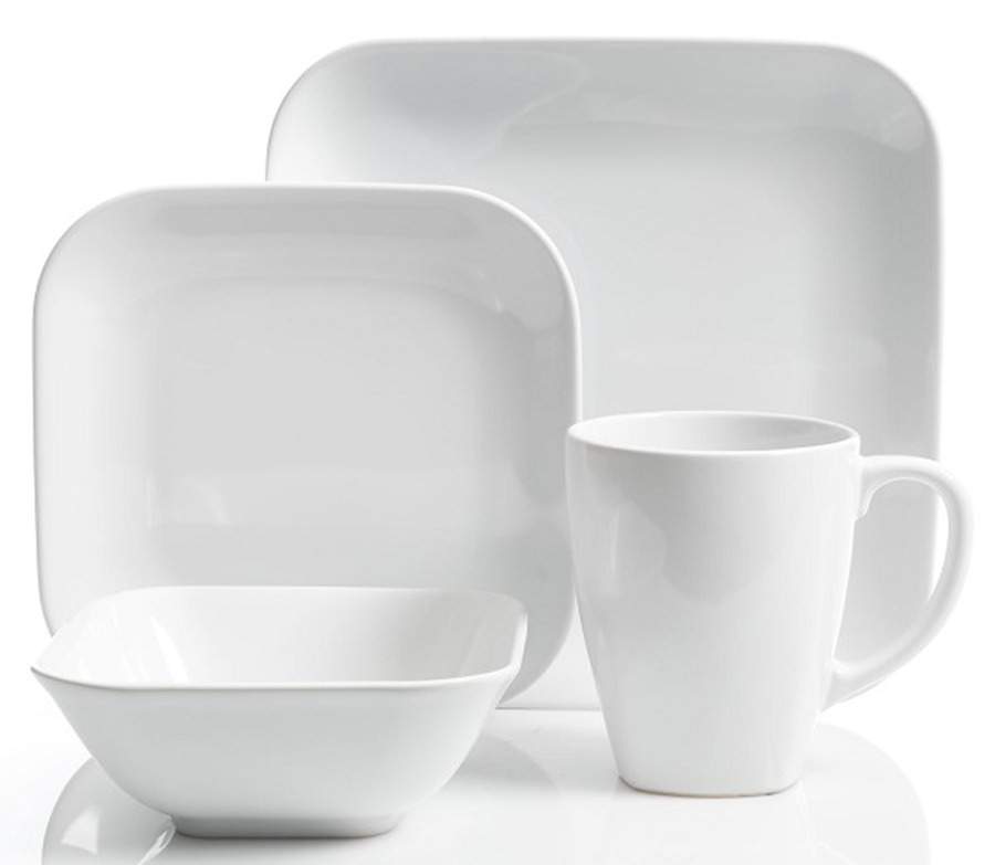 Square Dance White Dinner Plate by Gibson Designs-1