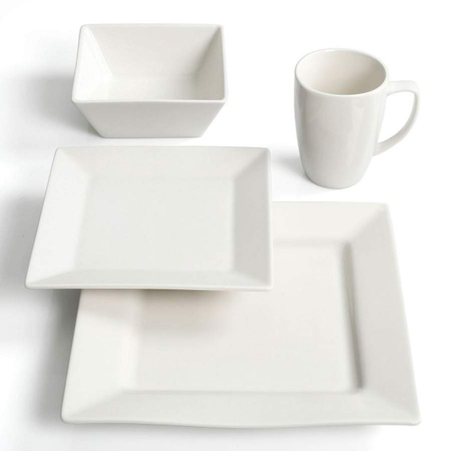 White Diamond Dinner Plate by Gibson Designs-1