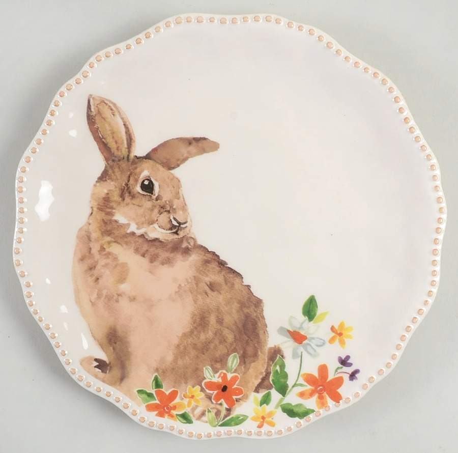 Brown Bunny Salad Plate by Grace's Teaware-1