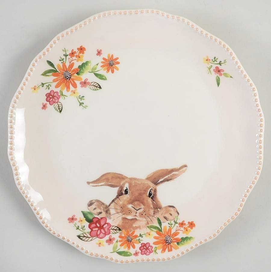 Brown Bunny Dinner Plate by Grace's Teaware-1