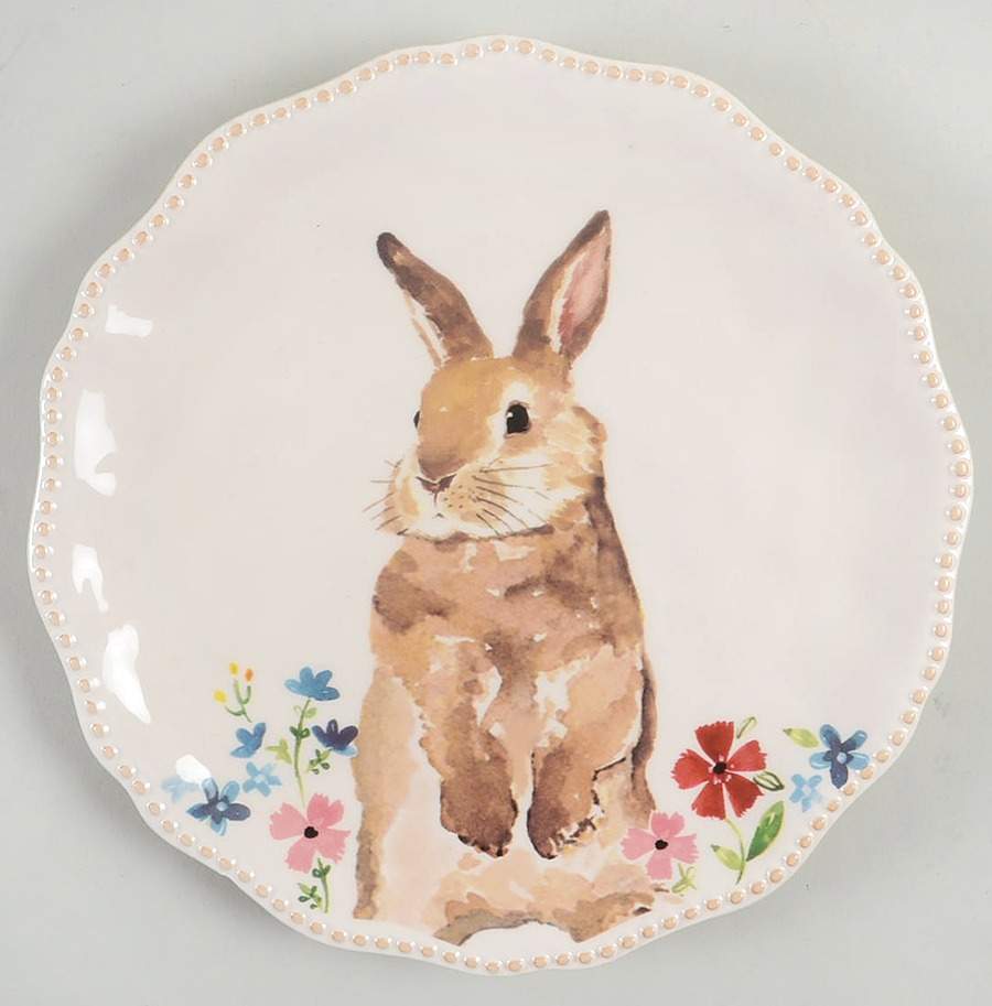 Brown Bunny Salad Plate by Grace's Teaware-1