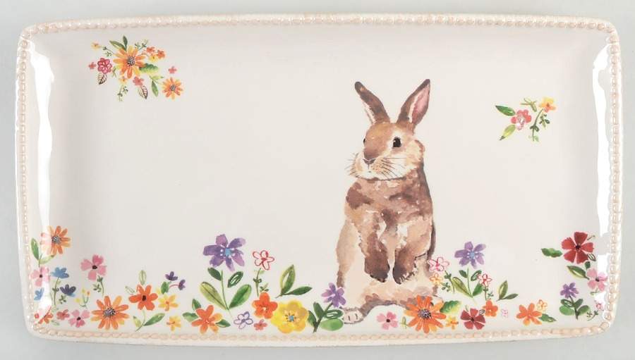 Brown Bunny 14" Rectangular Serving Platter by Grace's Teaware-1