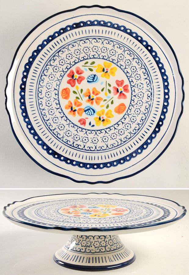 Luxembourg 12" Diameter Pedestal Cake Stand by Gibson Designs-1