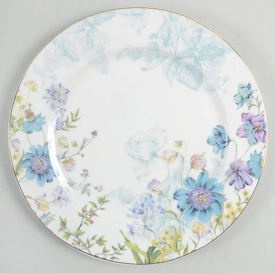 Blue Wild Floral Dinner Plate by Grace's Teaware-1