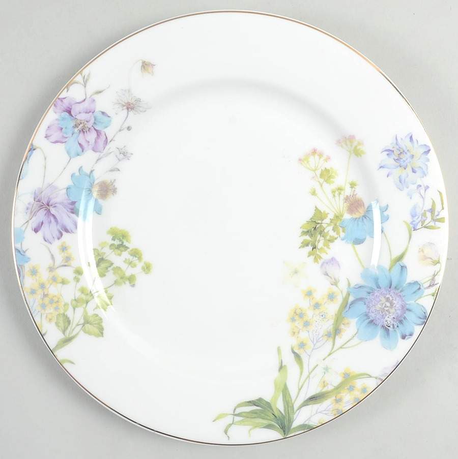 Blue Wild Floral Salad Plate by Grace's Teaware-1