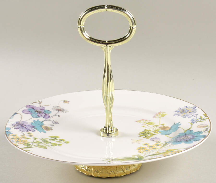 Blue Wild Floral 6" - 7" Tidbit (from Salad Plate) HC by Grace's Teaware-1