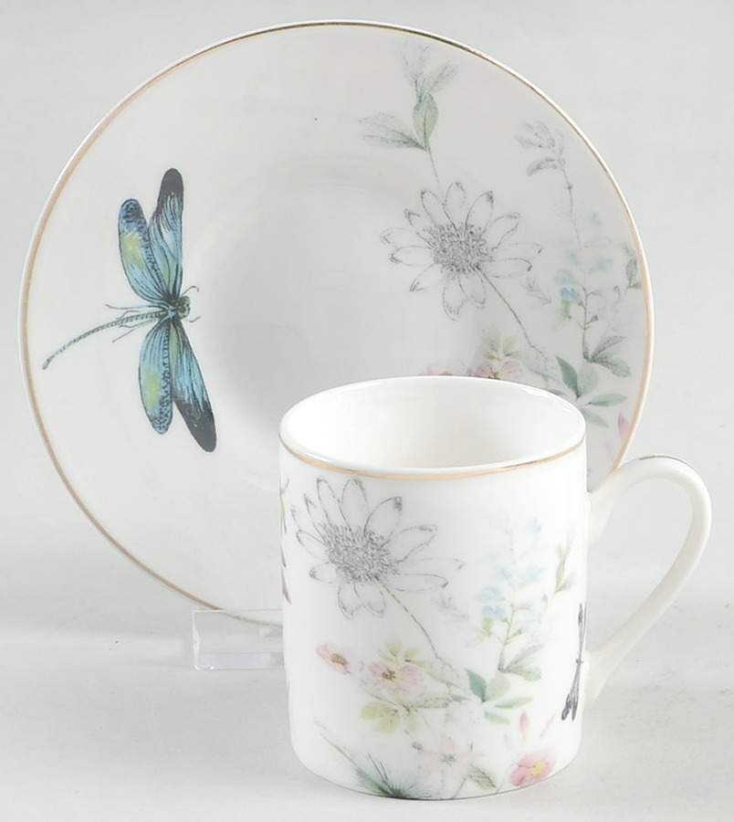 Dragonfly Espresso Cup and Saucer Set by Grace's Teaware-1