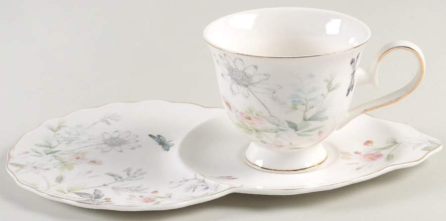 Dragonfly Dessert Plate & Cup Set by Grace's Teaware-1