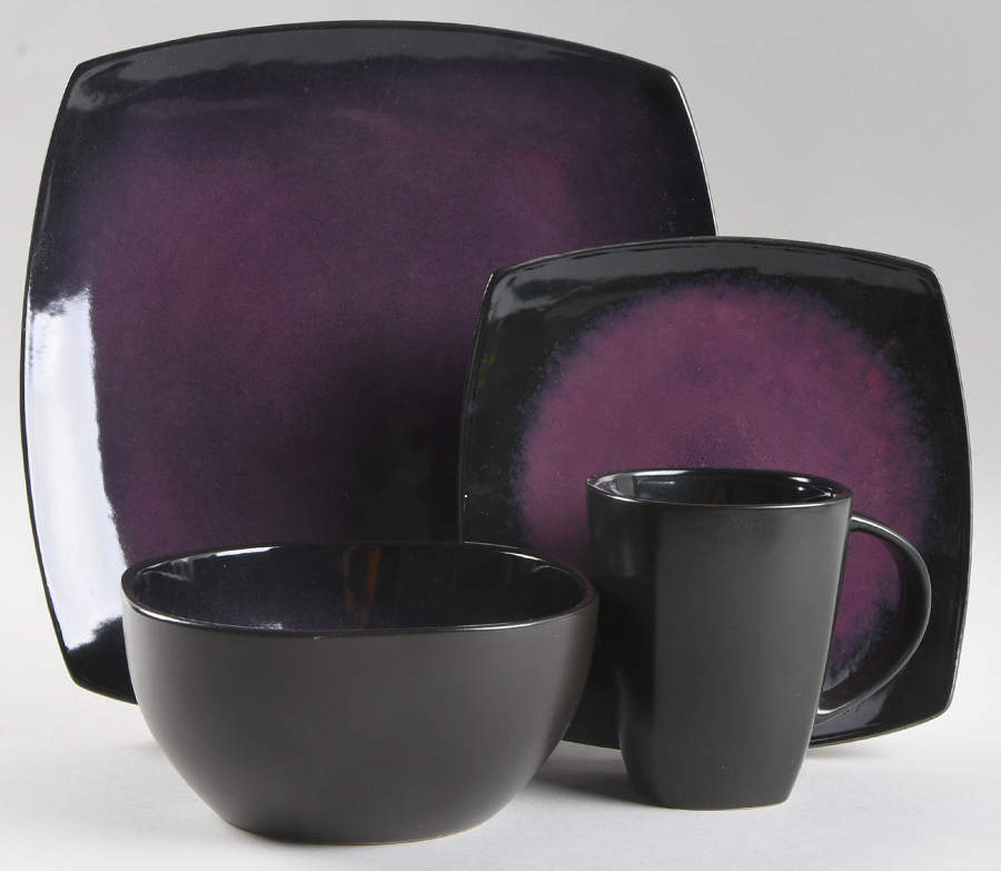 Tocata Lounge Purple 4 Piece Place Setting by Gibson Designs-1