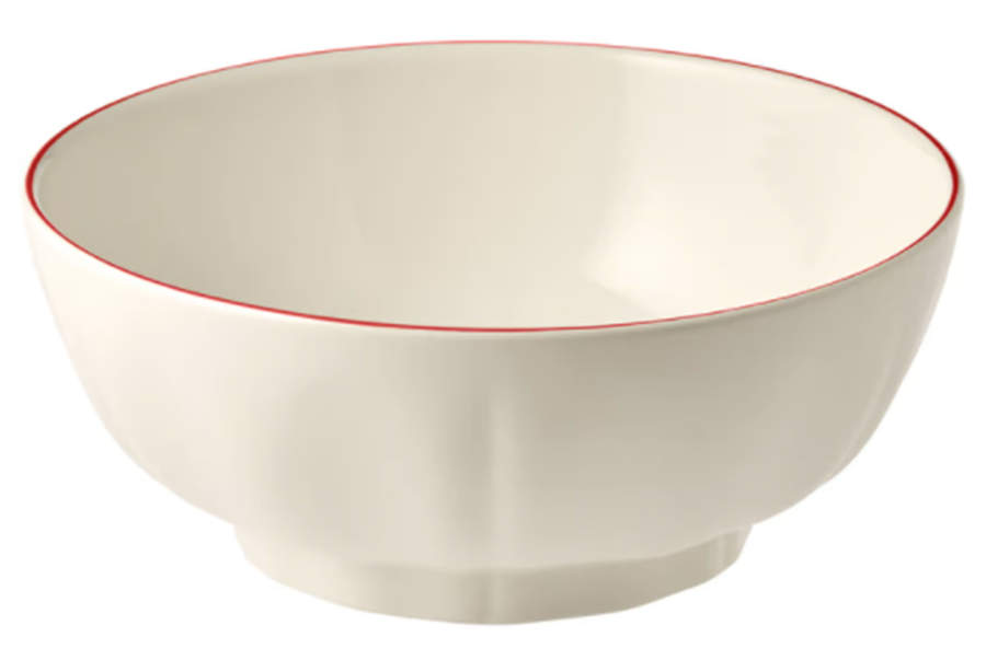 Filets Rouge (Red) 8" Round Serving Bowl by Faiencerie De Gien-1