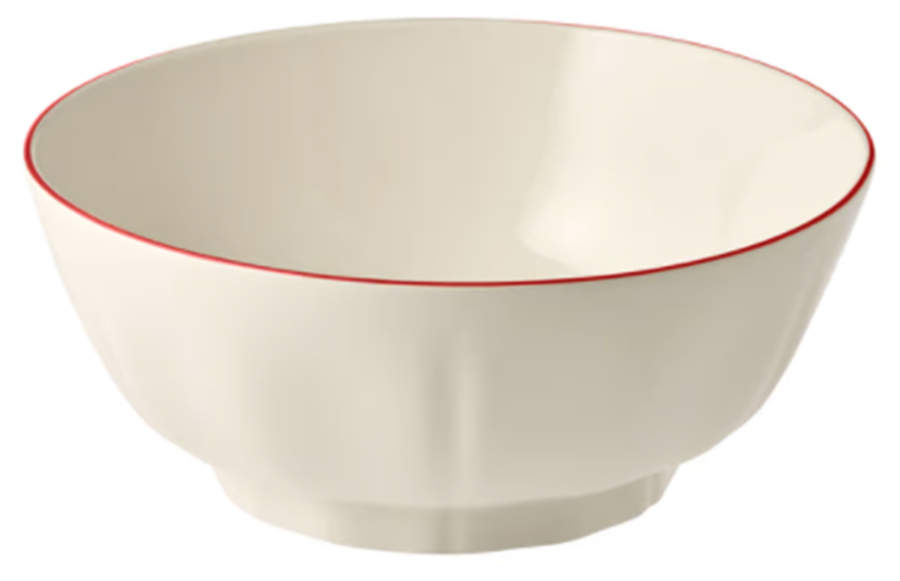 Filets Rouge (Red) 6" Round Serving Bowl by Faiencerie De Gien-1