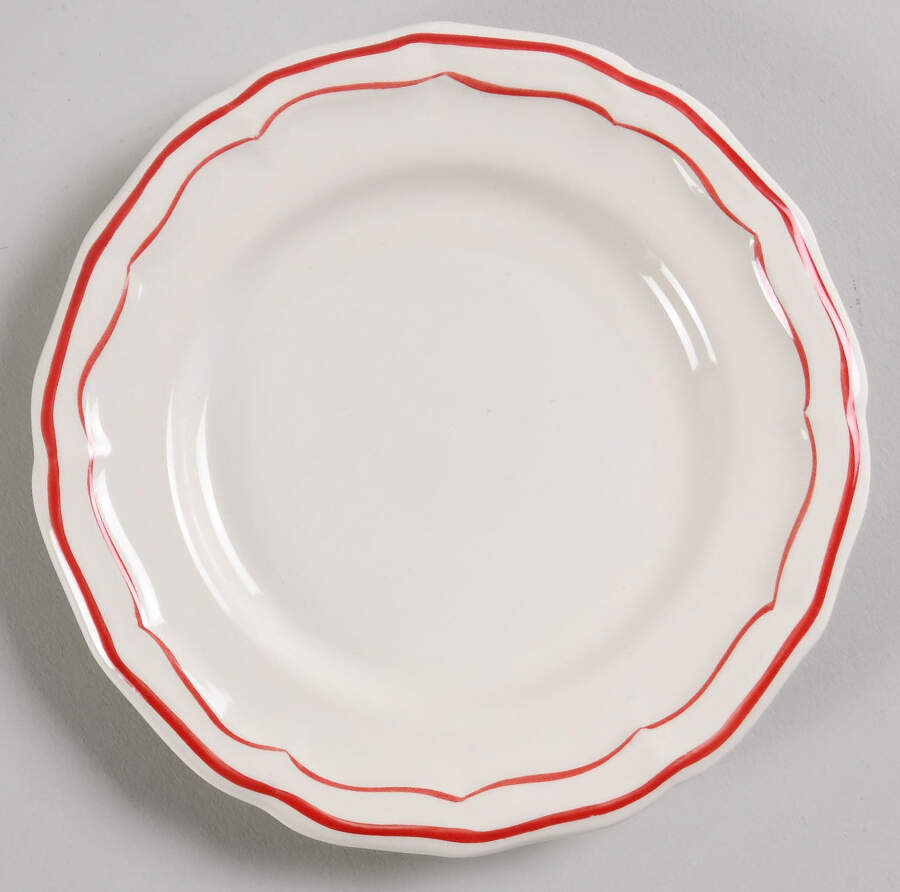 Filets Rouge (Red) Canape Plate by Faiencerie De Gien-1