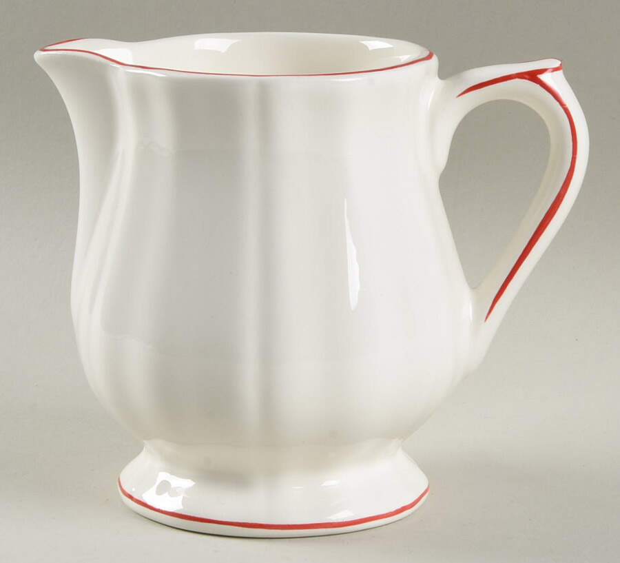 Filets Rouge (Red) Creamer by Faiencerie De Gien-1