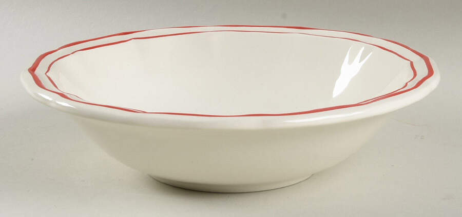 Filets Rouge (Red) Coupe Cereal Bowl by Faiencerie De Gien-1