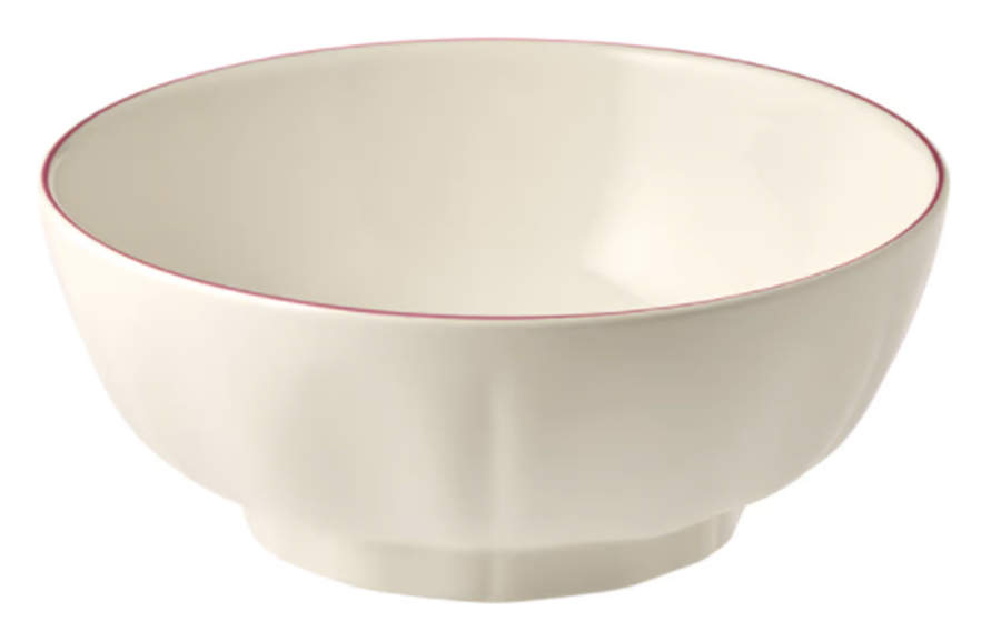 Filets Pivoine (Peony Pink) 8" Round Serving Bowl by Faiencerie De Gien-1