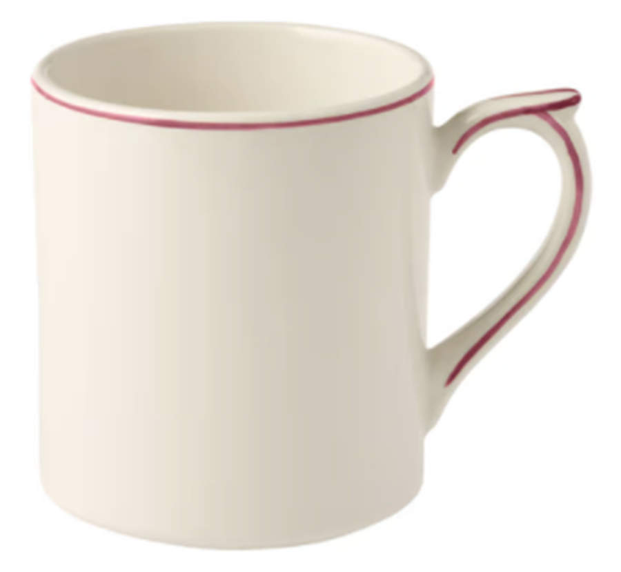 Filets Pivoine (Peony Pink) Mug by Faiencerie De Gien-1