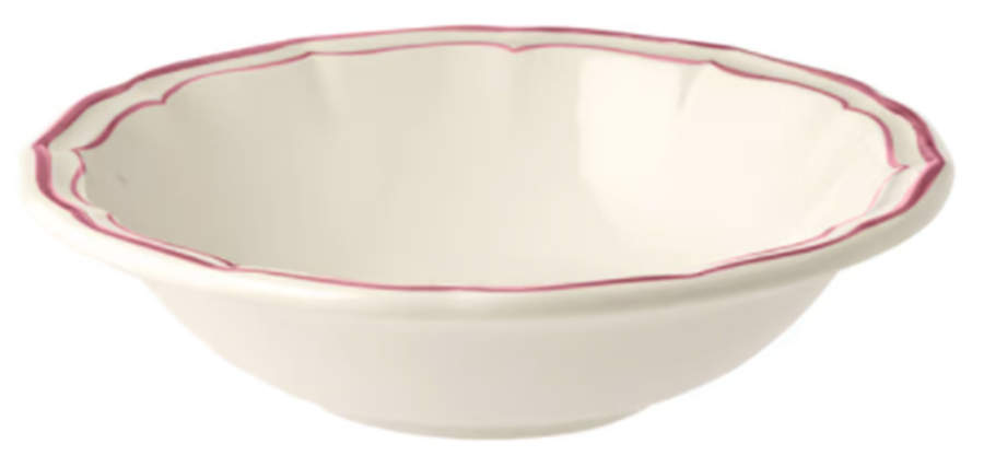 Filets Pivoine (Peony Pink) Coupe Cereal Bowl by Faiencerie De Gien-1