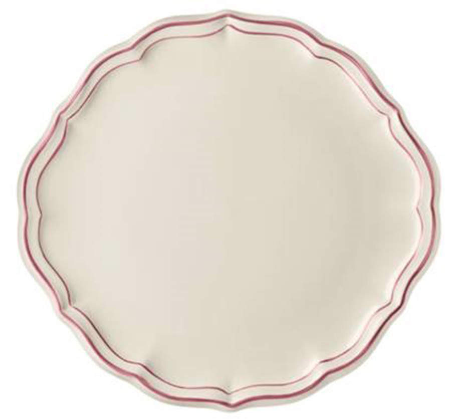 Filets Pivoine (Peony Pink) Cake Plate by Faiencerie De Gien-1